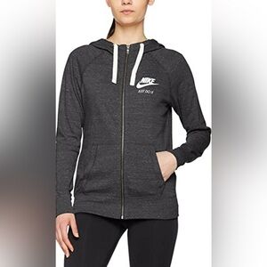 Nike Vintage Charcoal Gray Zippered Hoodie Sweatshirt. Size Small